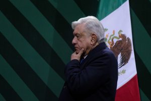 Andrés Manuel López Obrador, durante conferencia de prensa matutina en materia de seguridad realizada en el Antiguo Palacio del Ayuntamiento.