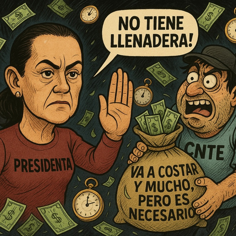 1-que la presidenta Sheinbaum ya les ponga un alto, porque la CNTE no tiene llenadera. Va a costar y mucho, pero es necesario