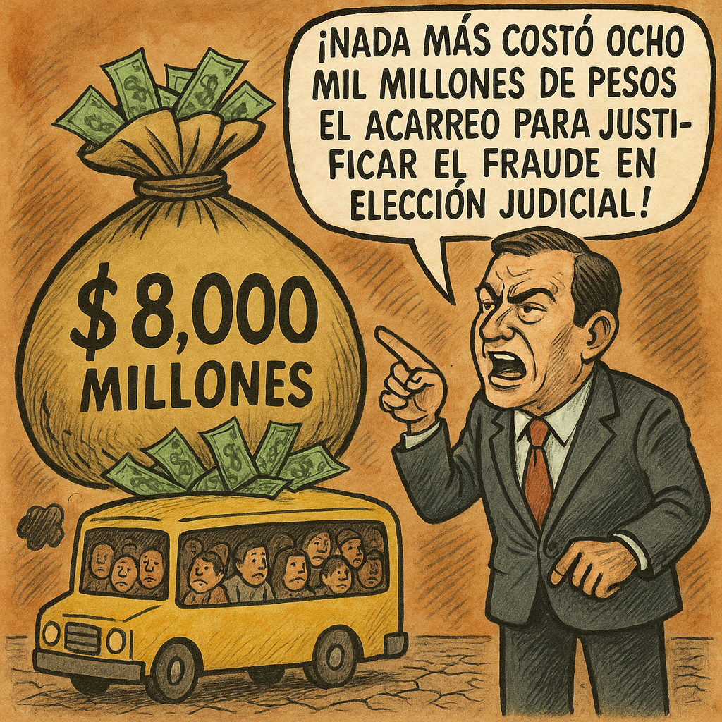 Nada más costó ocho mil millones de pesos el acarreo para justificar el fraude
