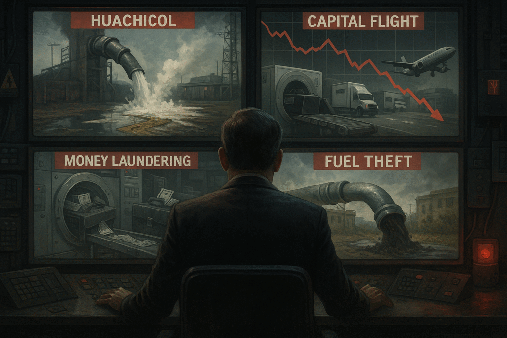 Adán, huachicol, lavado, fuga de empresas y capitales; 4T no puede