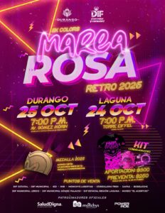 DIF Estatal te invita a unirte a la Marea Rosa Retro 2025, en apoyo a la prevención del cáncer de mama