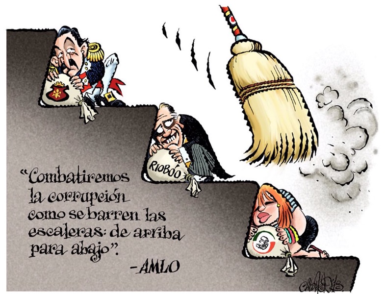 el barrido lopezobradorista de las escaleras de la corrupción fue hecho con una escoba de fantasía