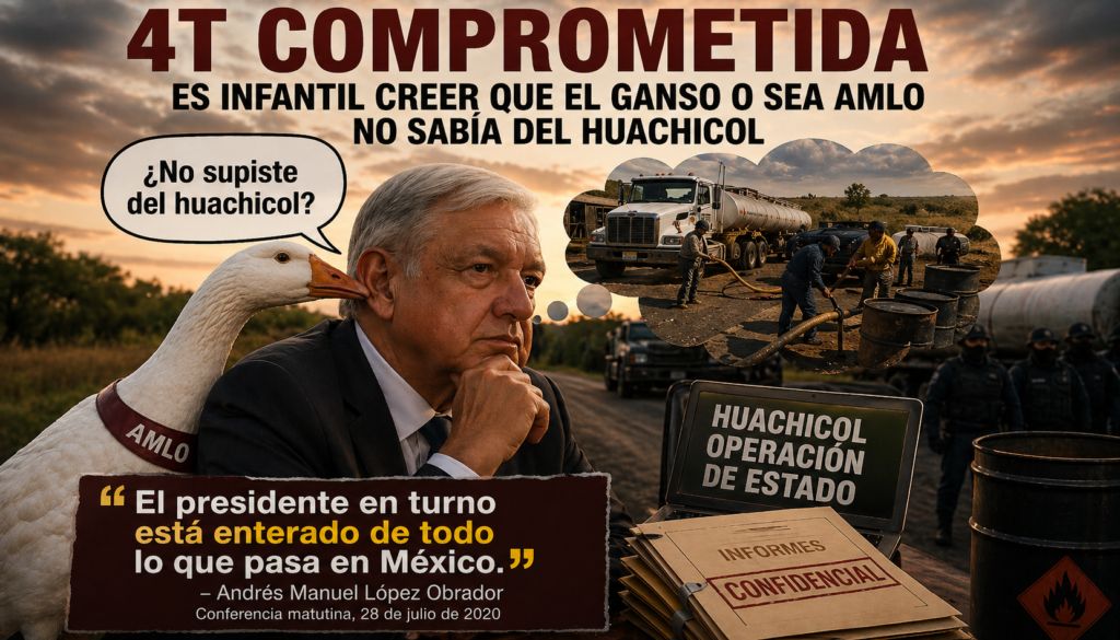 4T comprometida Infantil creer que el ganso no sabía del huachicol