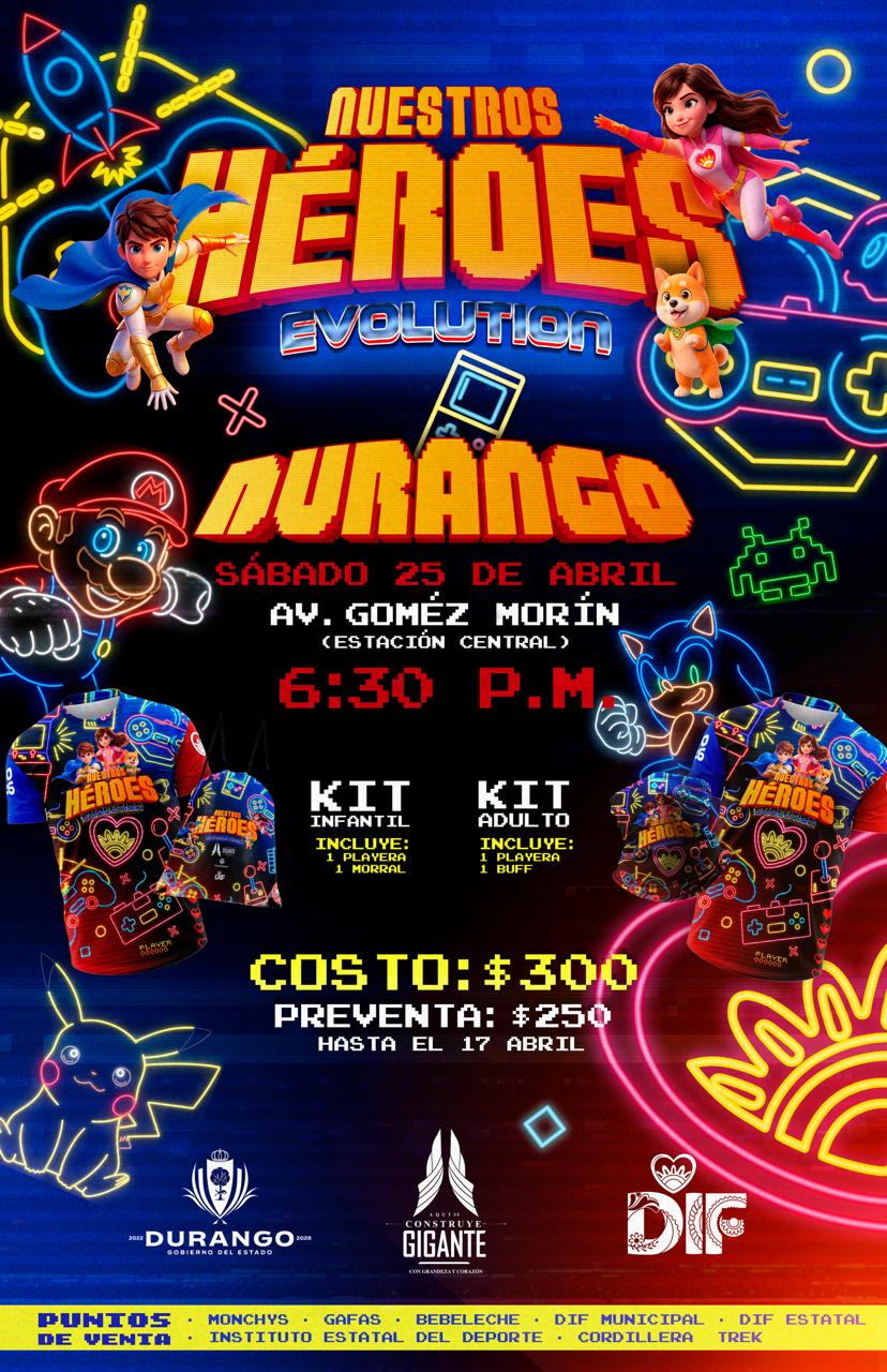 DIF Estatal invitan a los duranguenses a participar en la carrera Nuestros Héroes Evolution 2026