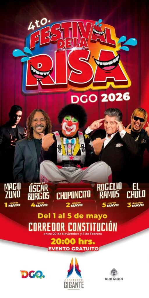 Festival de la Risa regresa del 1 al 5 de mayo con shows gratuitos para todas las familias en Durango