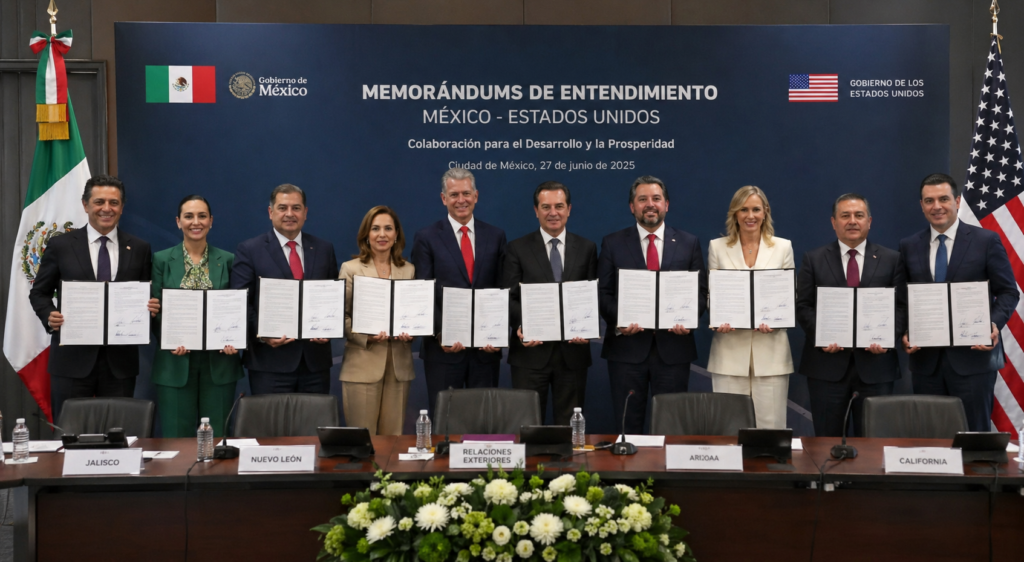 gobernadores han firmado memorándums de entendimiento con gobiernos estatales de EU