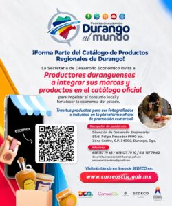 Productos duranguenses llegan a más clientes dentro y fuera del país mediante el catálogo digital que promueve el Gobierno del Estado