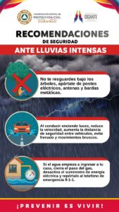 Gobierno del Estado exhorta a la población a tomar precauciones por las lluvias