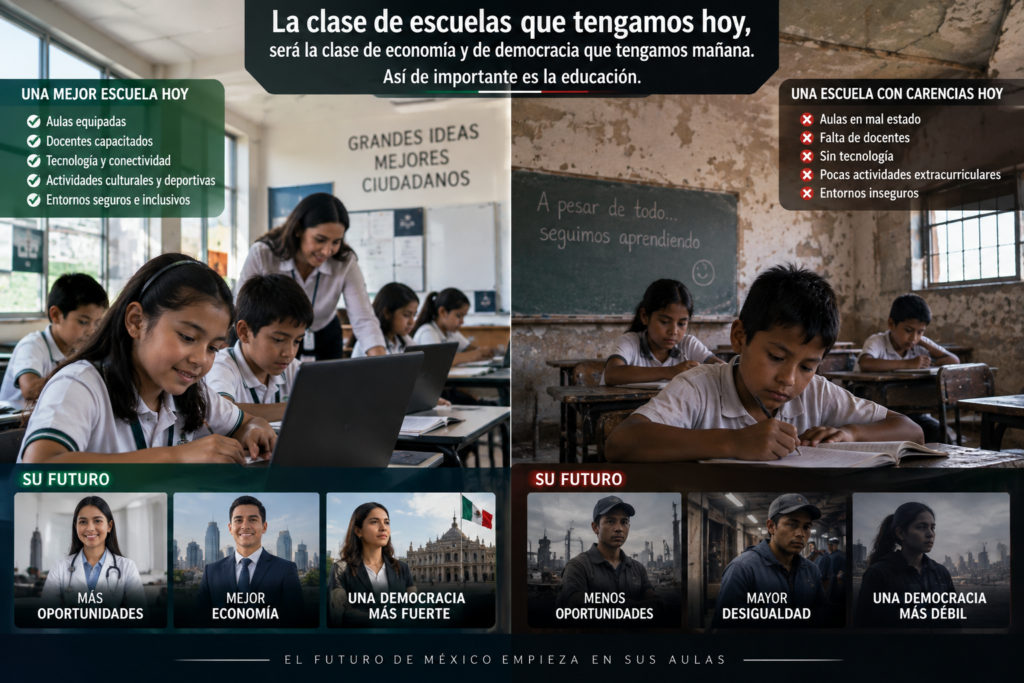 “La clase de escuelas que tengamos hoy, será la clase de economía y de democracia que tengamos mañana”. Así de importante es la educación 1