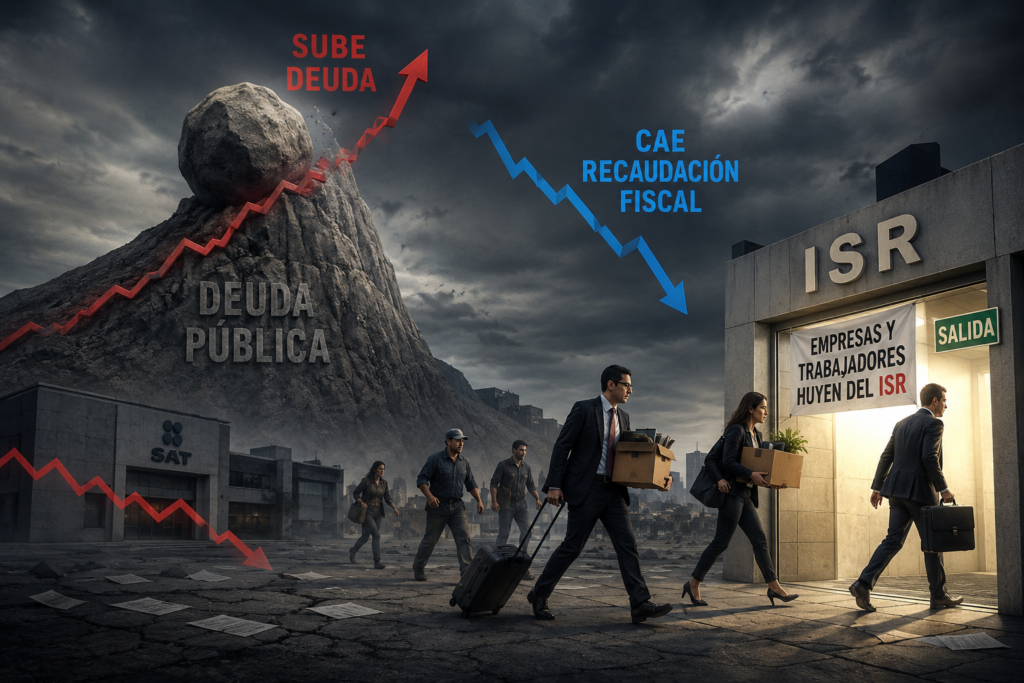 Sube deuda, cae recaudación fiscal; empresas y trabajadores huyen del ISR