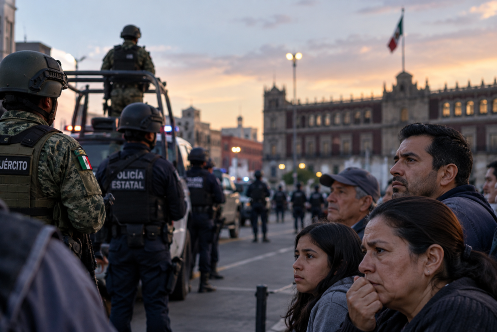 Tensión en las calles al atardecer